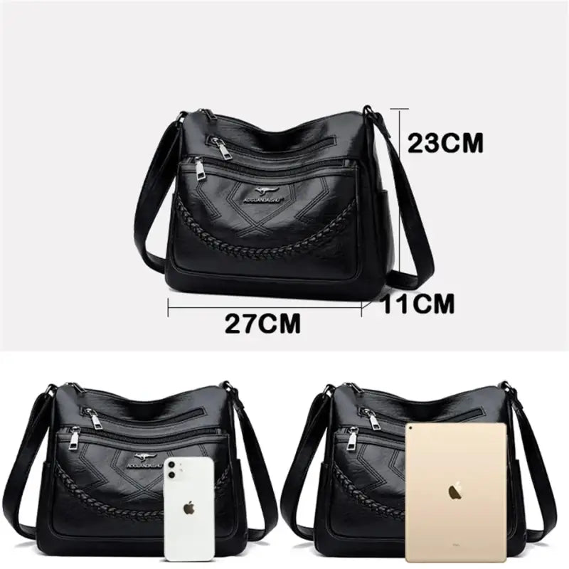 Bolsa de Couro Feminina Transversal