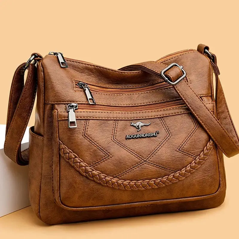 Bolsa de Couro Feminina Transversal