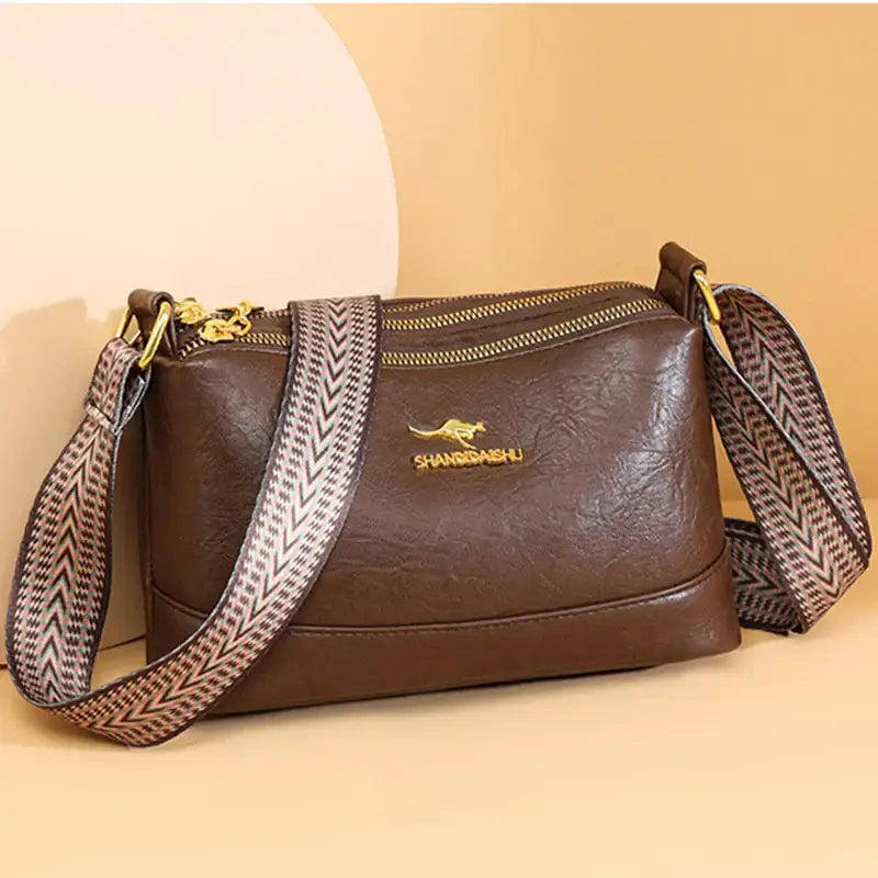 Bolsa de Couro Feminina Transversal